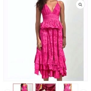 Rococo Sand Fuchsia Midi Dress